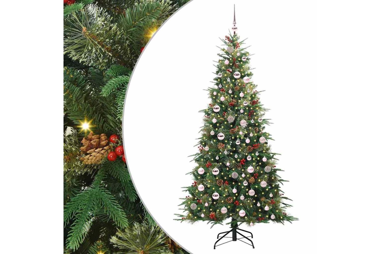 Vidaxl Artificial Hinged Christmas Tree Green 210 Cm Pe And Pvc