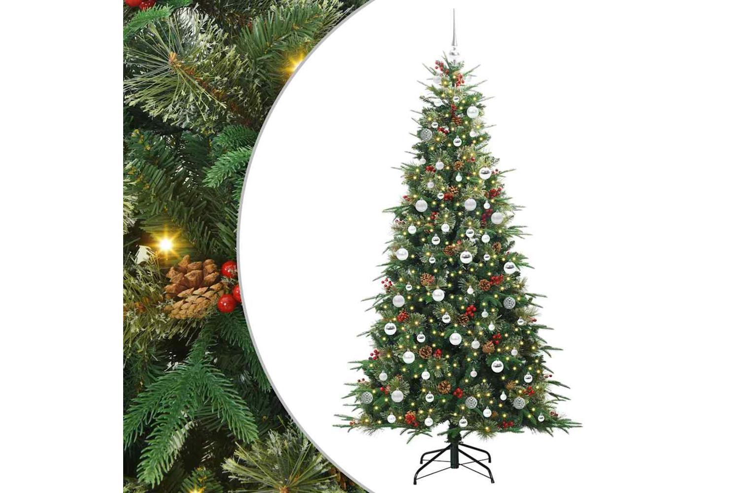 Vidaxl Artificial Hinged Christmas Tree Green 210 Cm Pe And Pvc-2