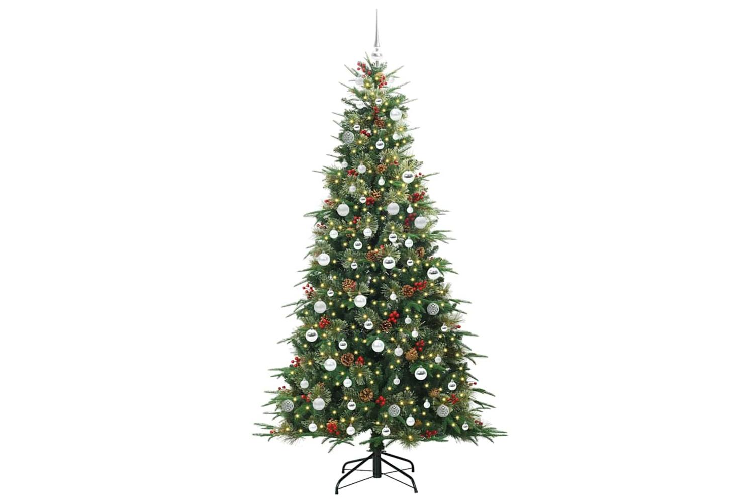 Vidaxl Artificial Hinged Christmas Tree Green 210 Cm Pe And Pvc-3