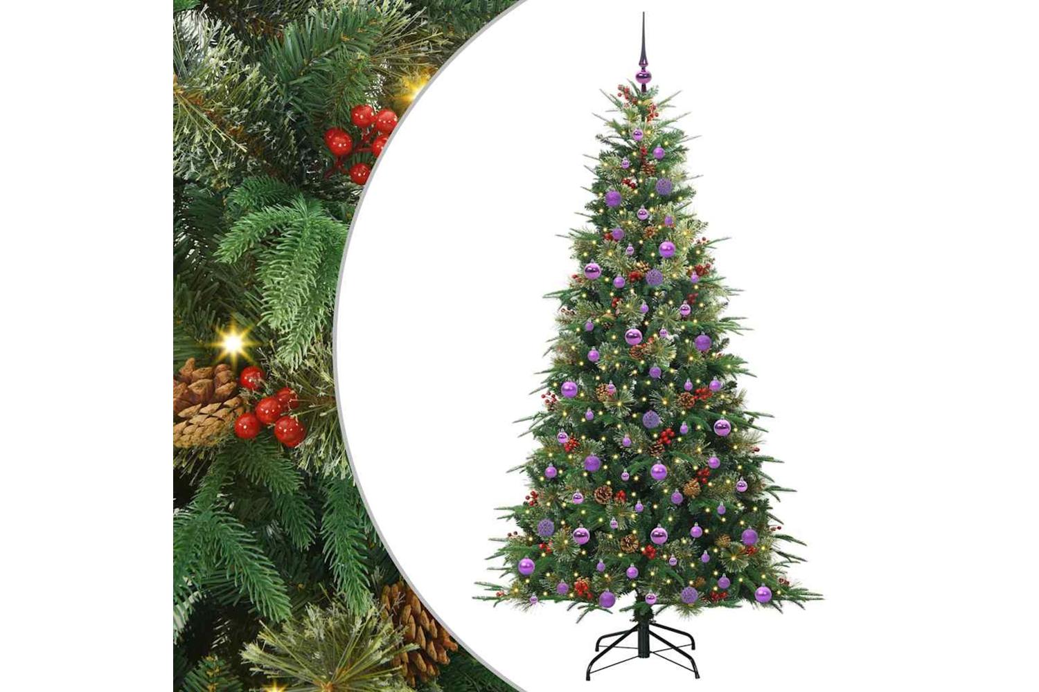 Vidaxl Artificial Hinged Christmas Tree Green 210 Cm Pe And Pvc-2