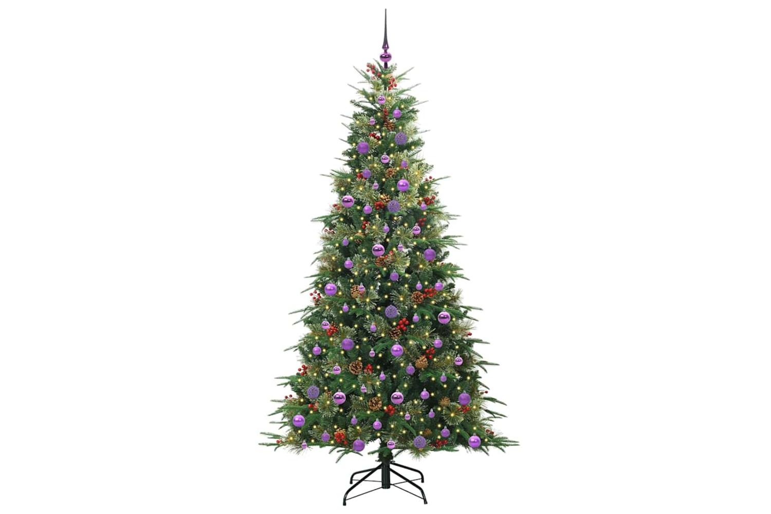 Vidaxl Artificial Hinged Christmas Tree Green 210 Cm Pe And Pvc-3