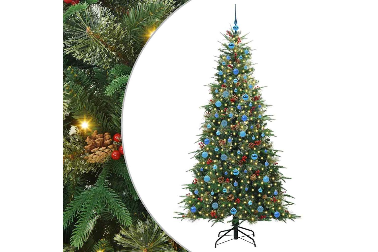 Vidaxl Artificial Hinged Christmas Tree Green 210 Cm Pe And Pvc-2