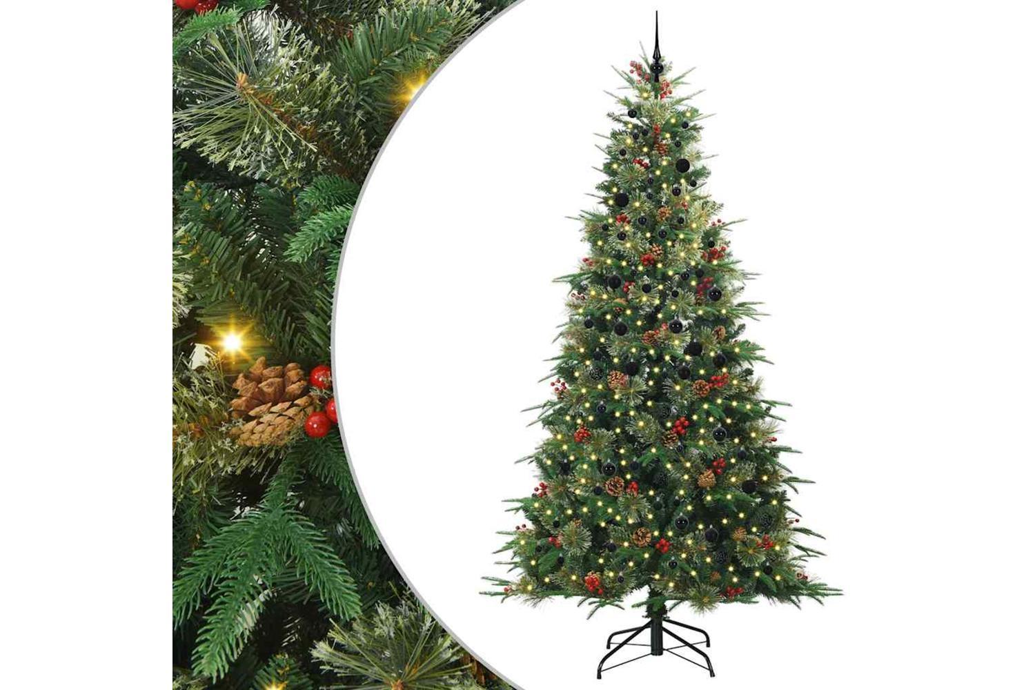 Vidaxl Artificial Hinged Christmas Tree Green 240 Cm Pe And Pvc-2