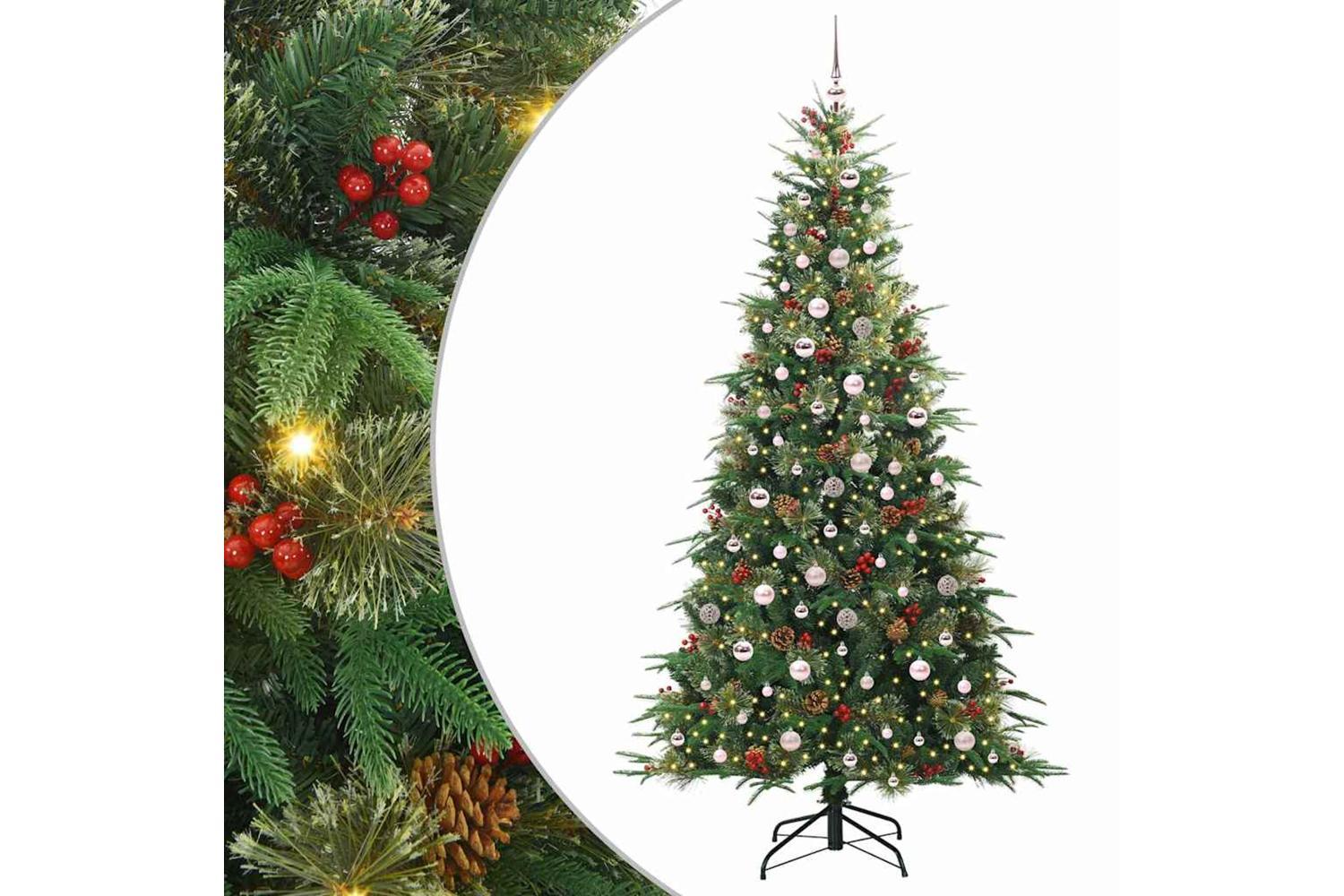 Vidaxl Artificial Hinged Christmas Tree Green 240 Cm Pe And Pvc-2