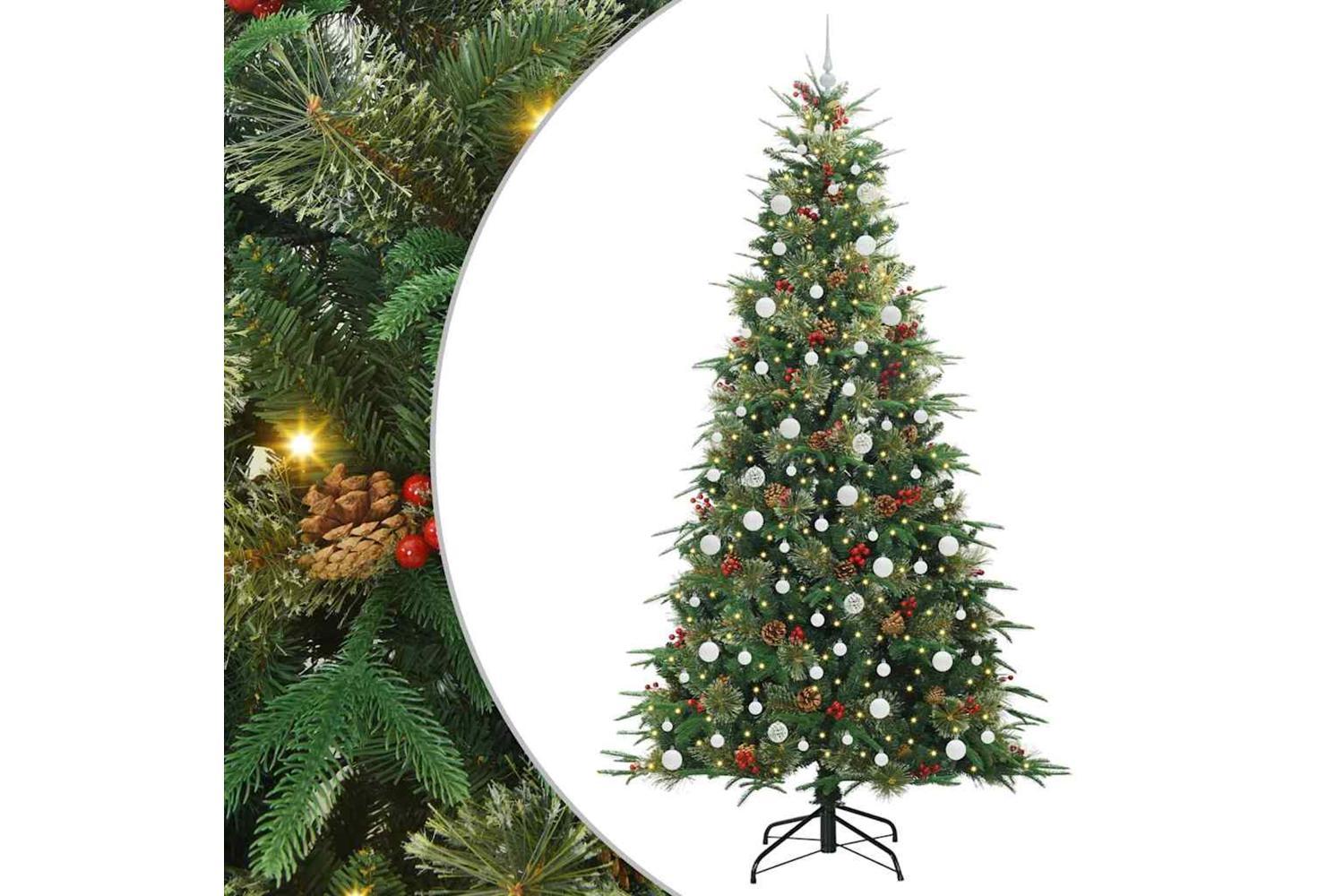 Vidaxl Artificial Hinged Christmas Tree Green 240 Cm Pe And Pvc-2