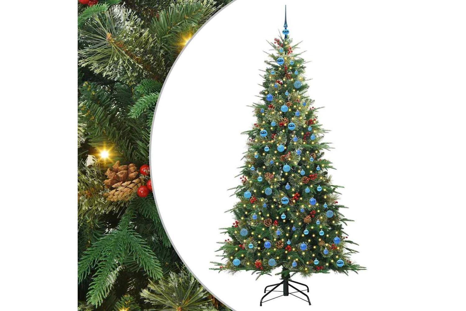 Vidaxl Artificial Hinged Christmas Tree Green 240 Cm Pe And Pvc-2