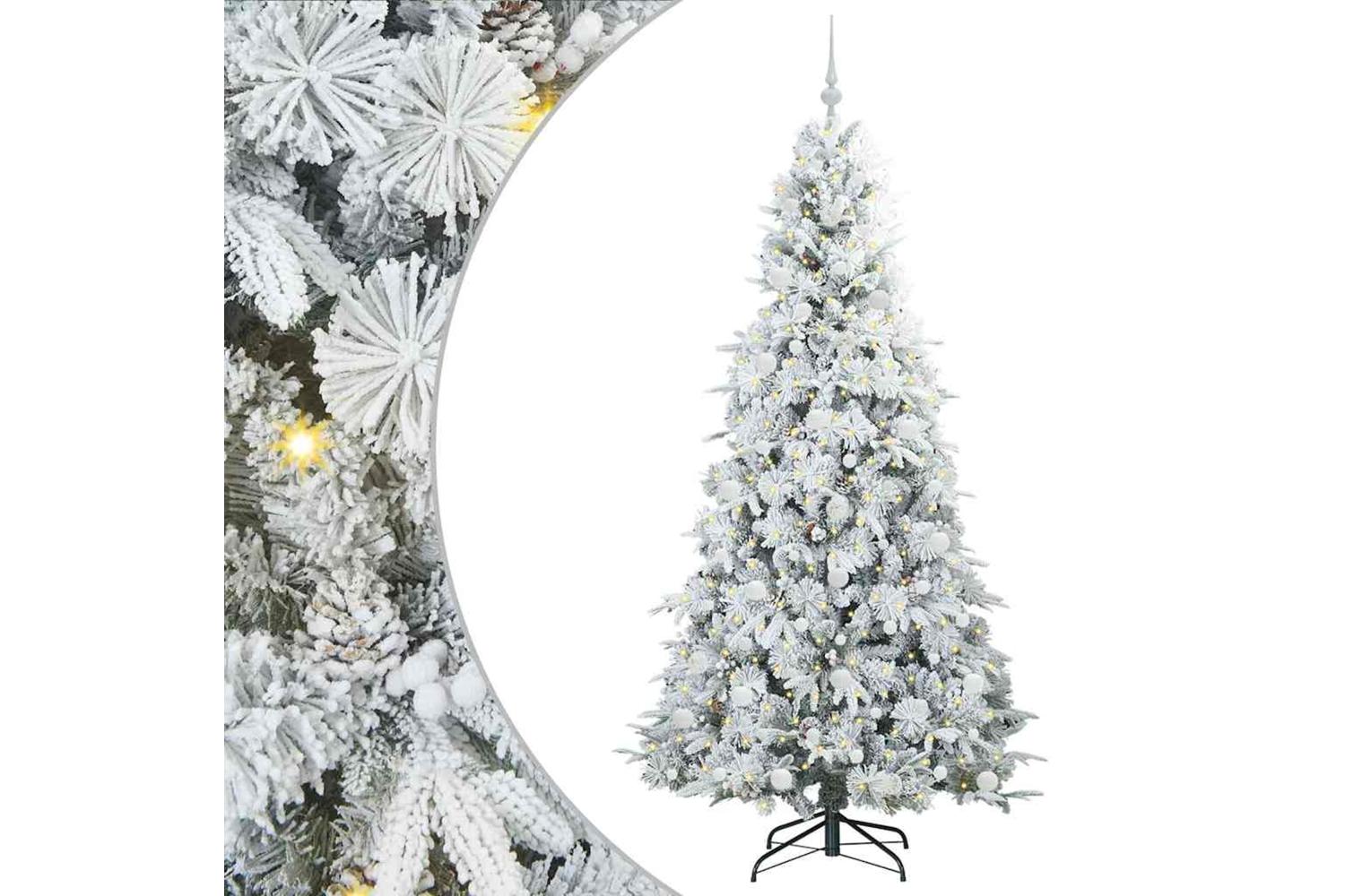 Vidaxl Artificial Hinged Christmas Tree Green 210 Cm Pe And Pvc-2