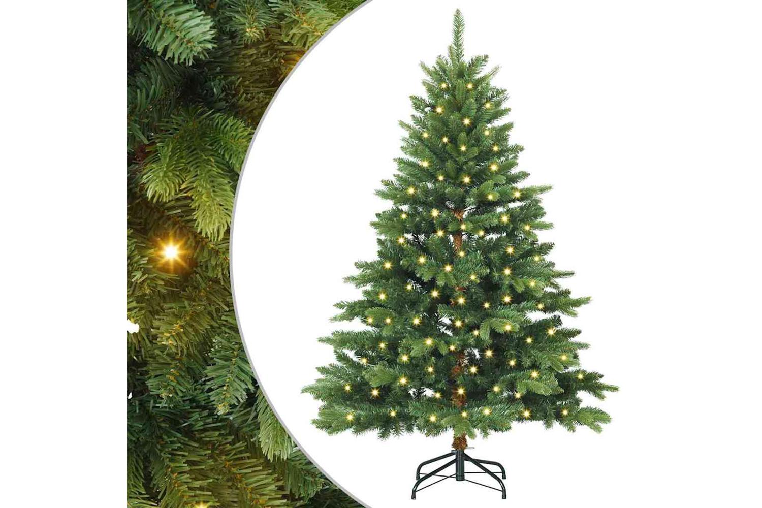 Vidaxl Artificial Christmas Tree With 150 Leds Green 120 Cm Pe And Pvc