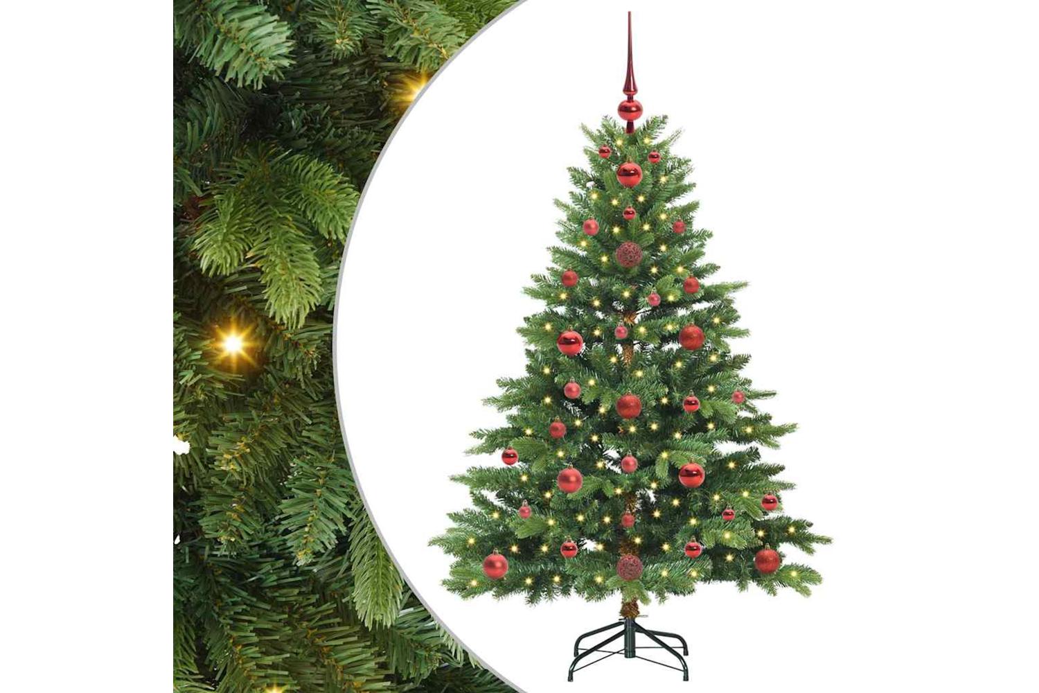 Vidaxl Artificial Christmas Tree With 150 Leds Green 120 Cm Pe And Pvc