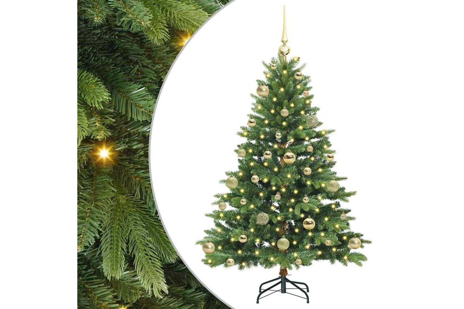 Vidaxl Artificial Christmas Tree With 150 Leds Green 120 Cm Pe And Pvc-2
