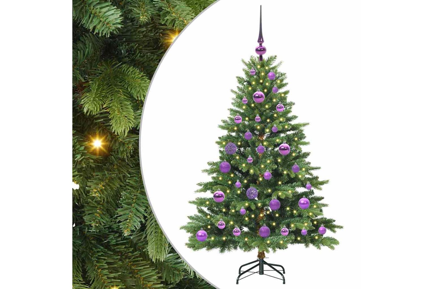 Vidaxl Artificial Christmas Tree With 150 Leds Green 120 Cm Pe And Pvc-2