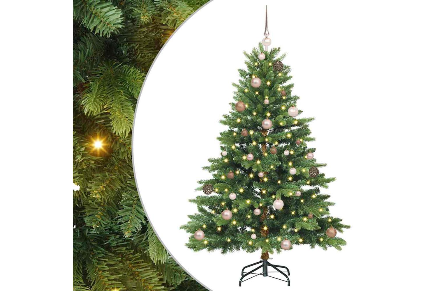 Vidaxl Artificial Christmas Tree With 150 Leds Green 150 Cm Pe And Pvc