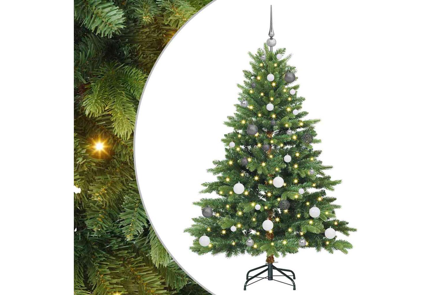 Vidaxl Artificial Christmas Tree With 150 Leds Green 150 Cm Pe And Pvc-2