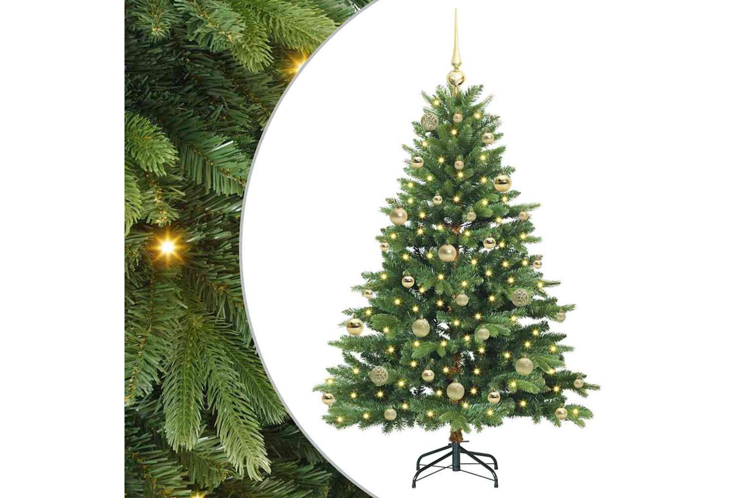 Vidaxl Artificial Christmas Tree With 150 Leds Green 150 Cm Pe And Pvc-2