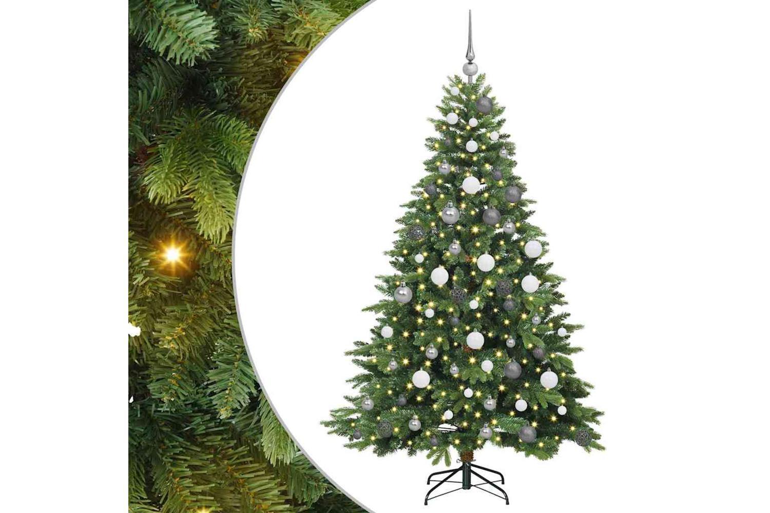 Vidaxl Artificial Christmas Tree With 300 Leds Green 180 Cm Pe And Pvc-2