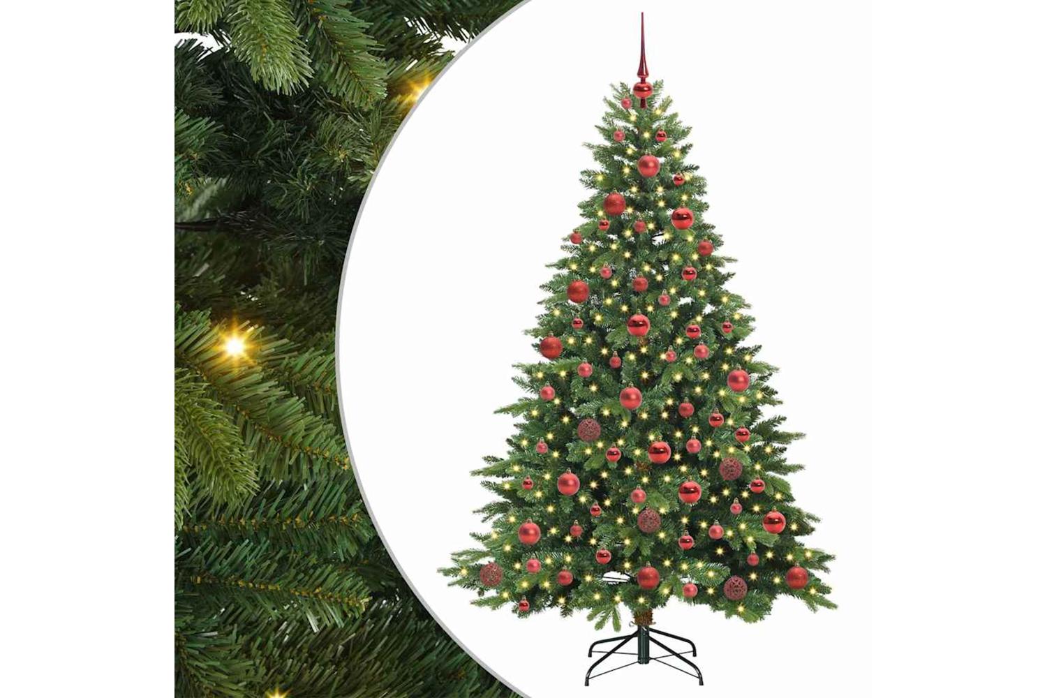 Vidaxl Artificial Christmas Tree With 300 Leds Green 180 Cm Pe And Pvc-2