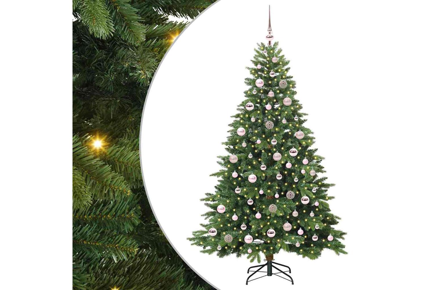 Vidaxl Artificial Christmas Tree With 300 Leds Green 180 Cm Pe And Pvc-2