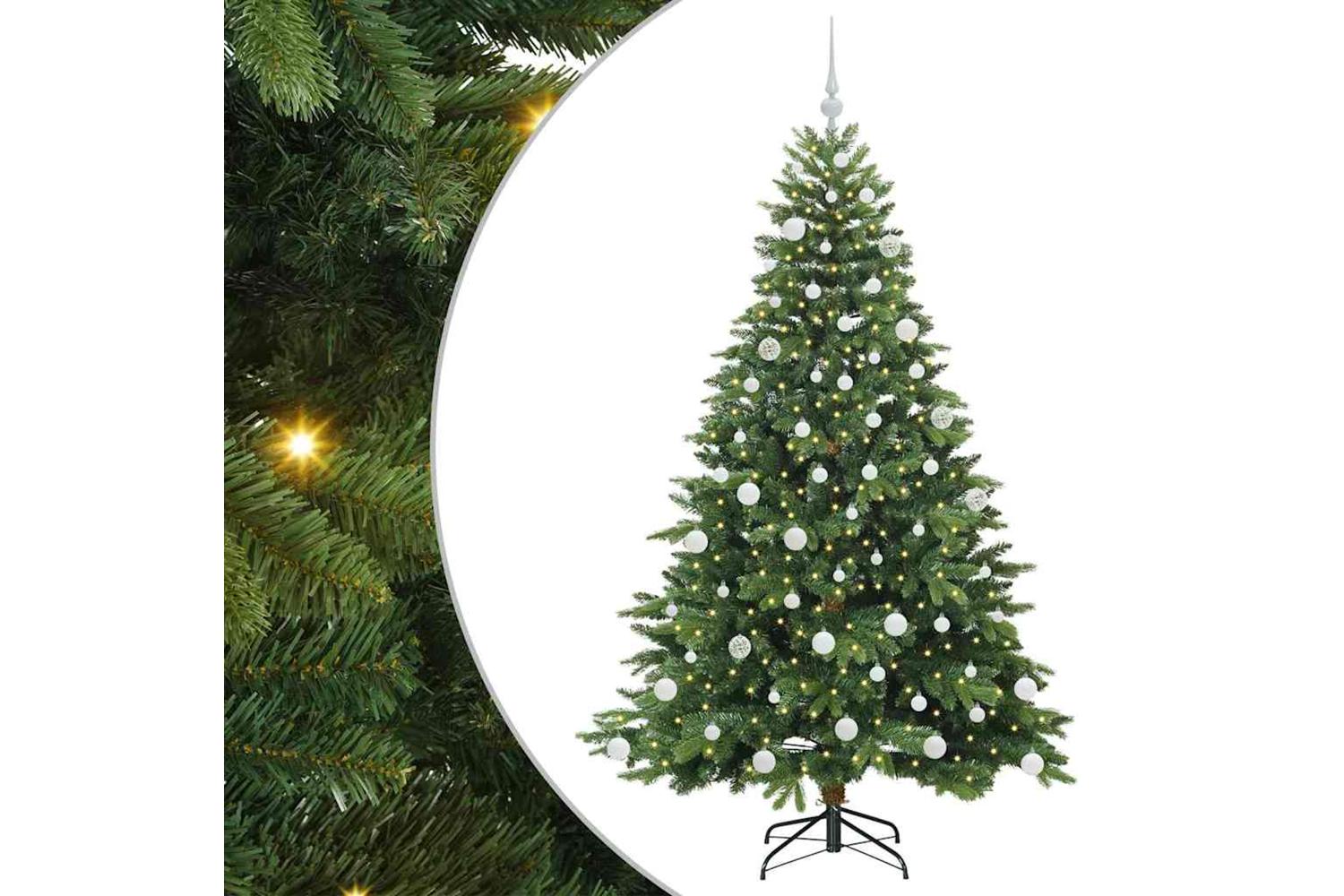 Vidaxl Artificial Christmas Tree With 300 Leds Green 180 Cm Pe And Pvc-2
