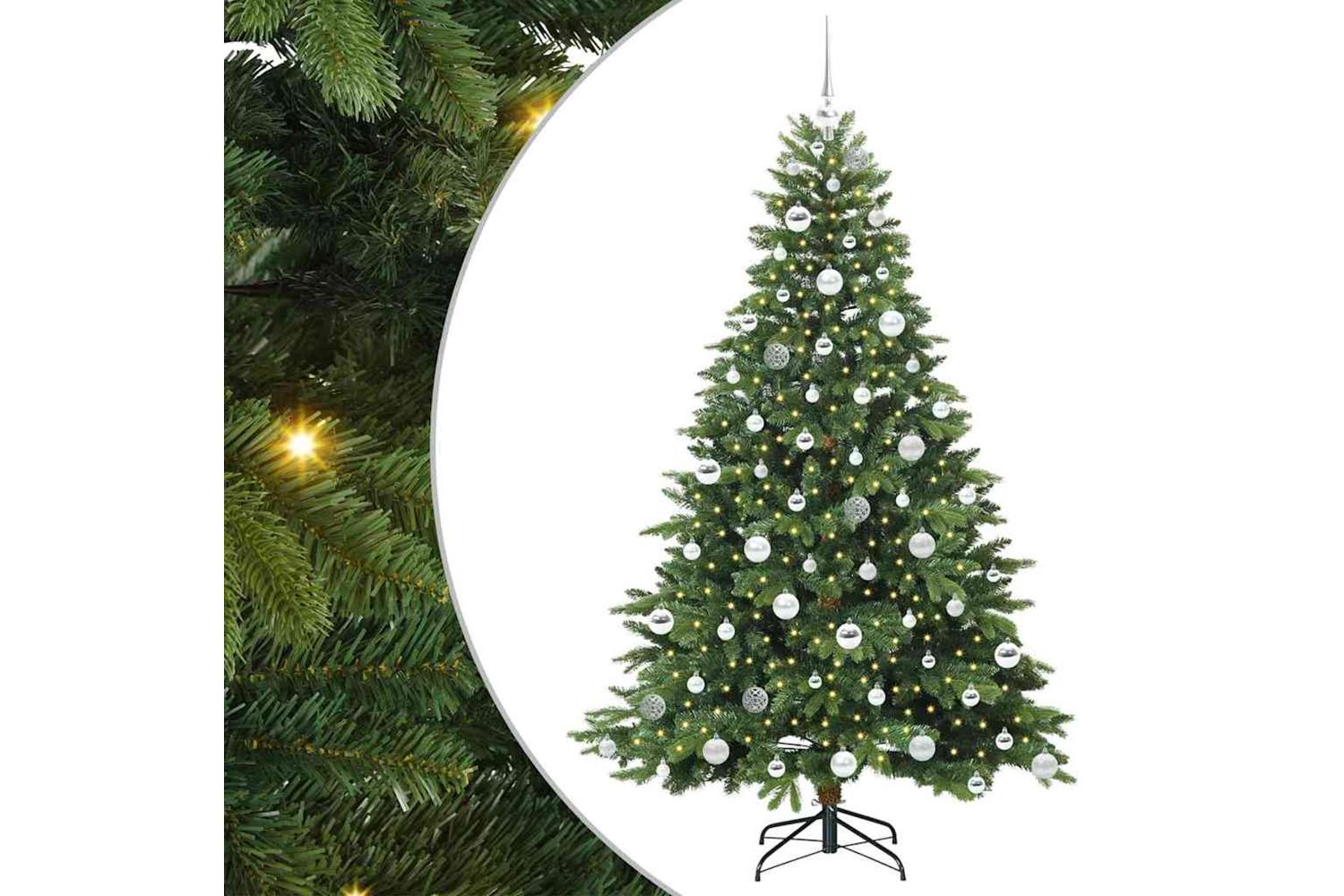 Vidaxl Artificial Christmas Tree With 300 Leds Green 180 Cm Pe And Pvc-2