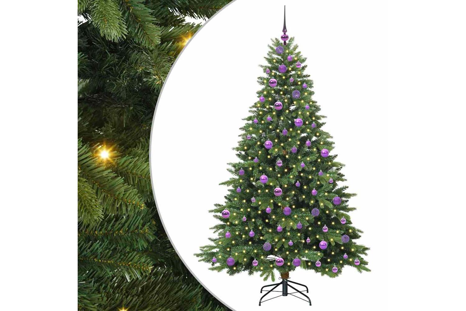 Vidaxl Artificial Christmas Tree With 300 Leds Green 180 Cm Pe And Pvc-2