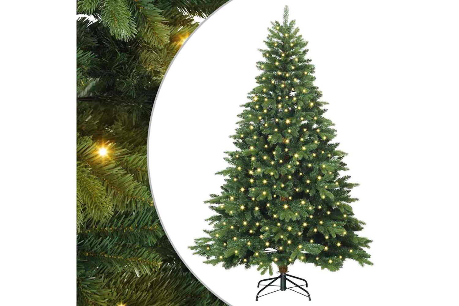 Vidaxl Artificial Christmas Tree With 300 Leds Green 210 Cm Pe And Pvc-2
