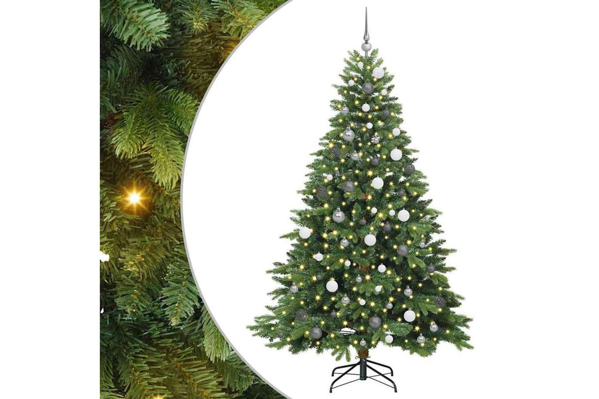 Vidaxl Artificial Christmas Tree With 300 Leds Green 210 Cm Pe And Pvc-2
