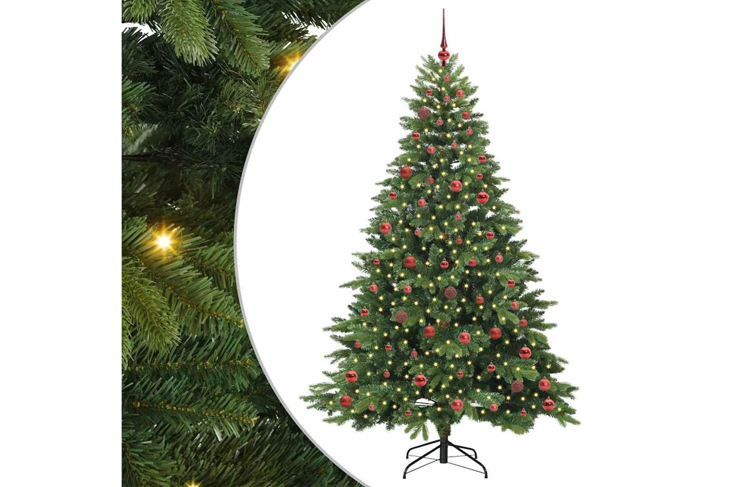 Vidaxl Artificial Christmas Tree With 300 Leds Green 210 Cm Pe And Pvc-2