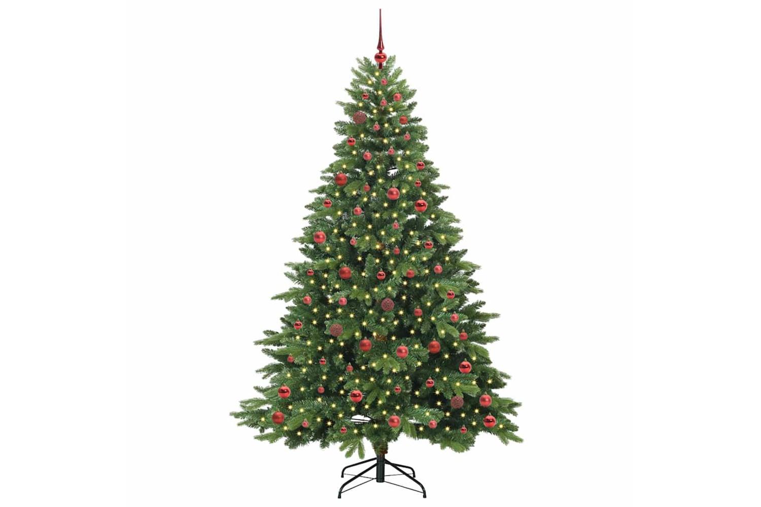 Vidaxl Artificial Christmas Tree With 300 Leds Green 210 Cm Pe And Pvc-3