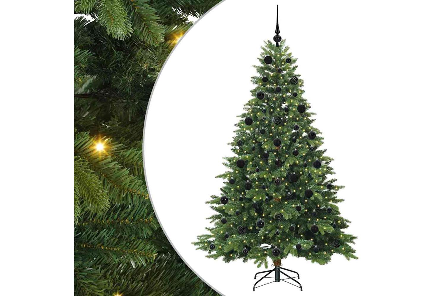 Vidaxl Artificial Christmas Tree With 300 Leds Green 210 Cm Pe And Pvc-2