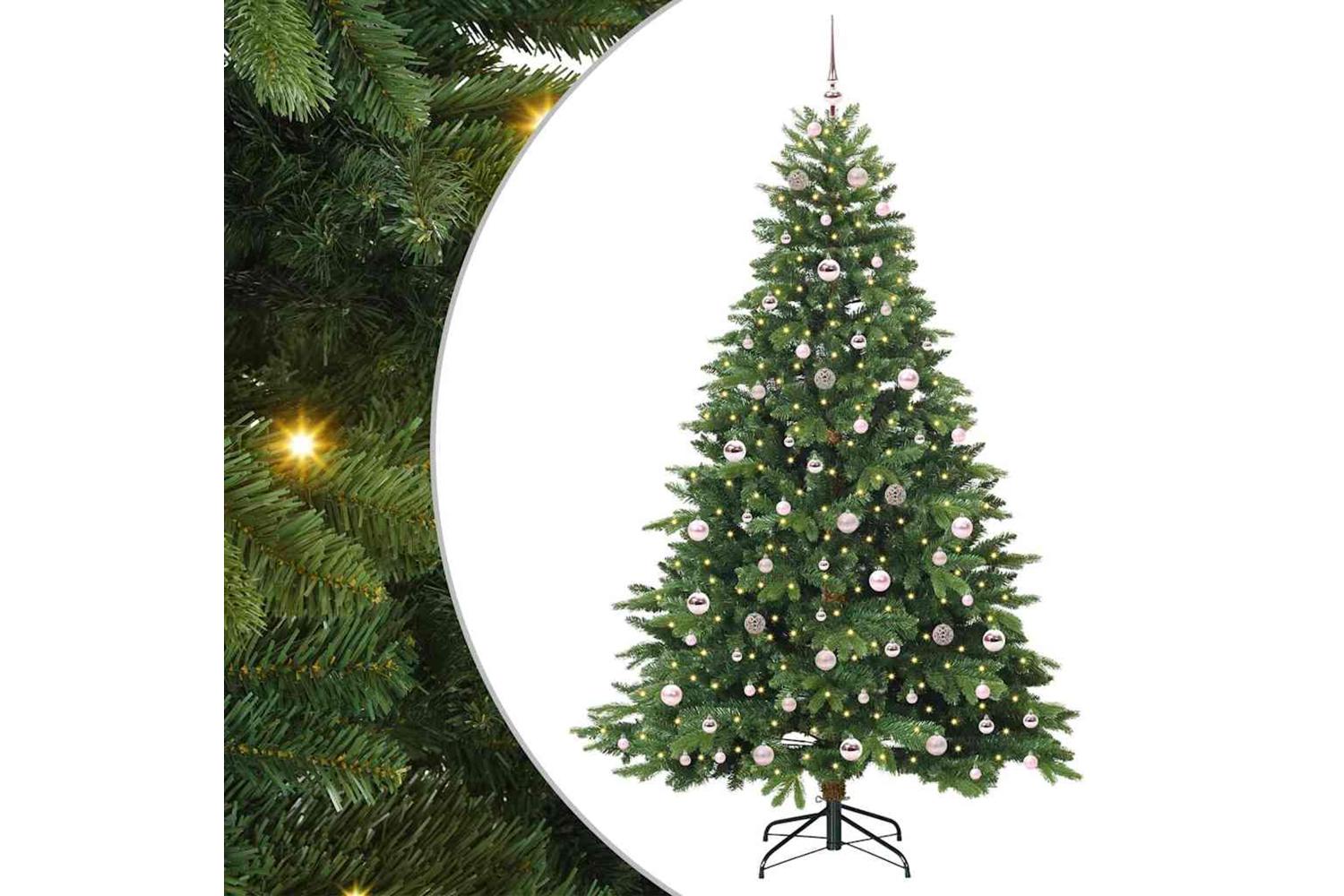 Vidaxl Artificial Christmas Tree With 300 Leds Green 210 Cm Pe And Pvc-2