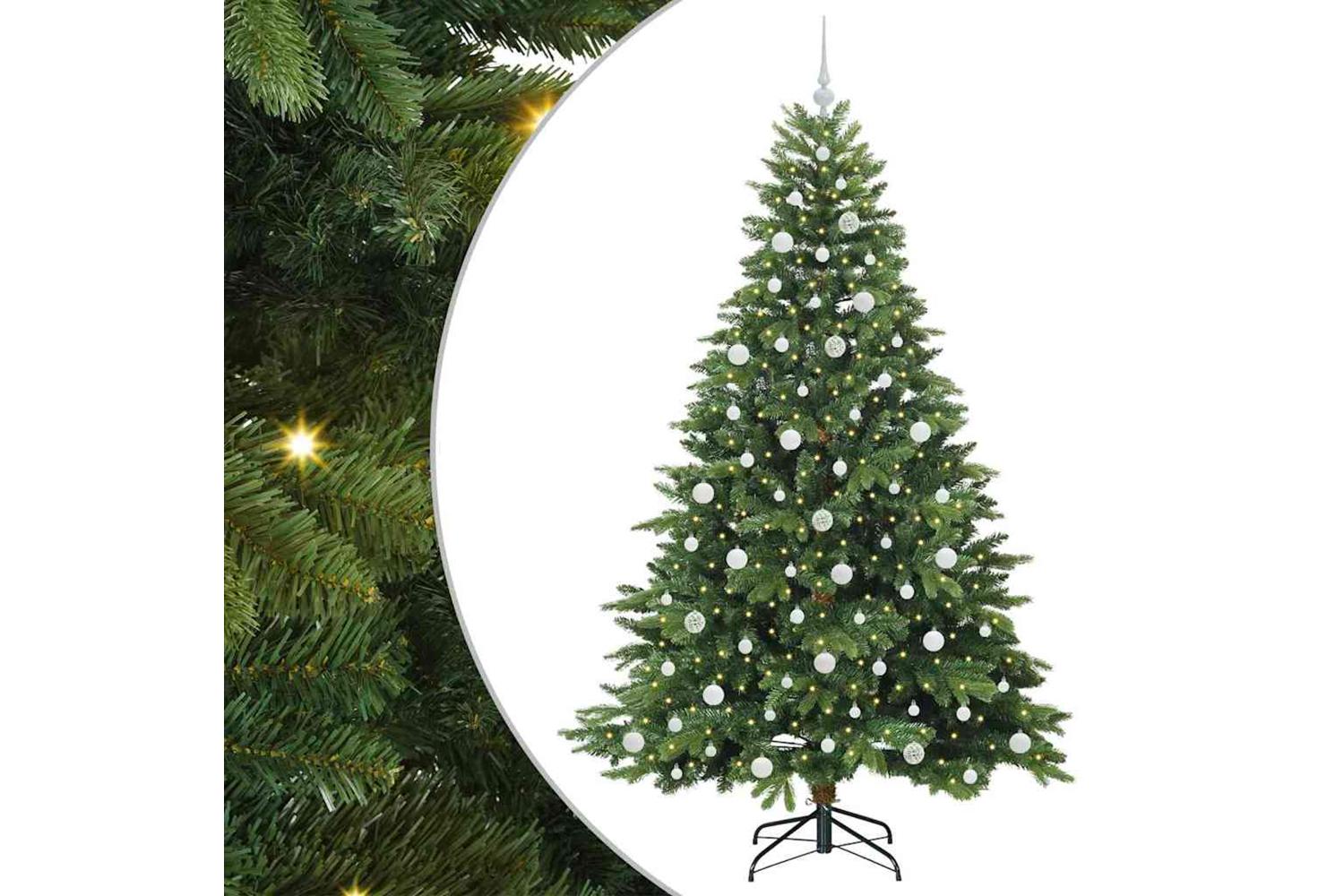 Vidaxl Artificial Christmas Tree With 300 Leds Green 210 Cm Pe And Pvc-2