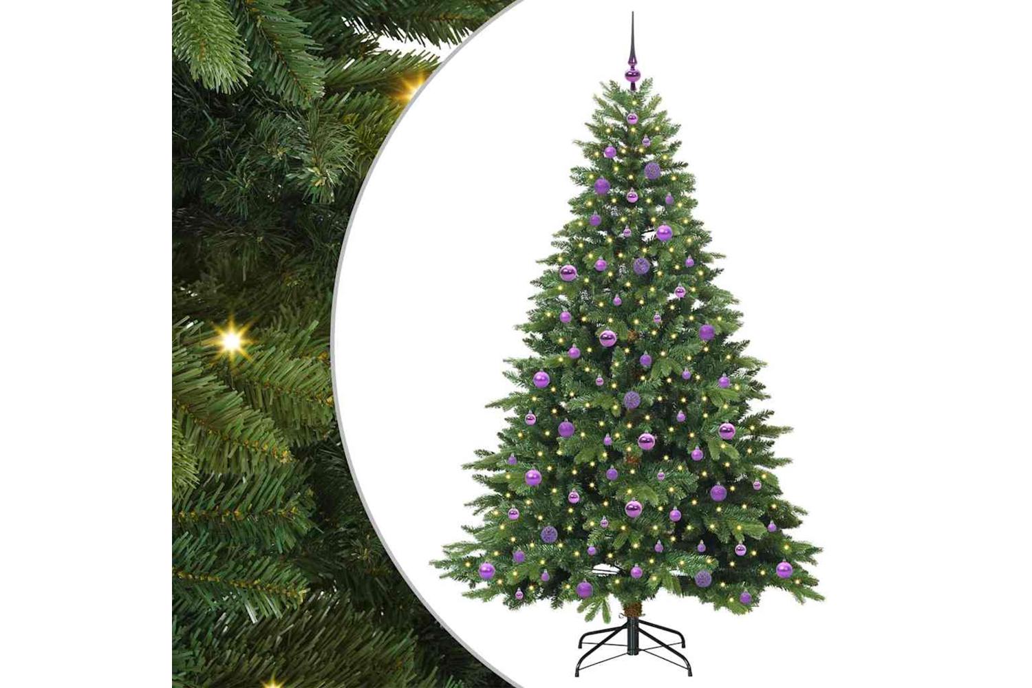 Vidaxl Artificial Christmas Tree With 300 Leds Green 210 Cm Pe And Pvc-2