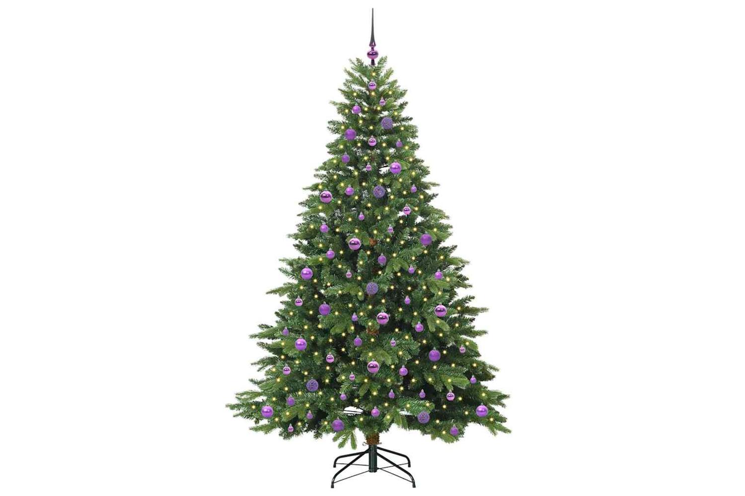 Vidaxl Artificial Christmas Tree With 300 Leds Green 210 Cm Pe And Pvc-3