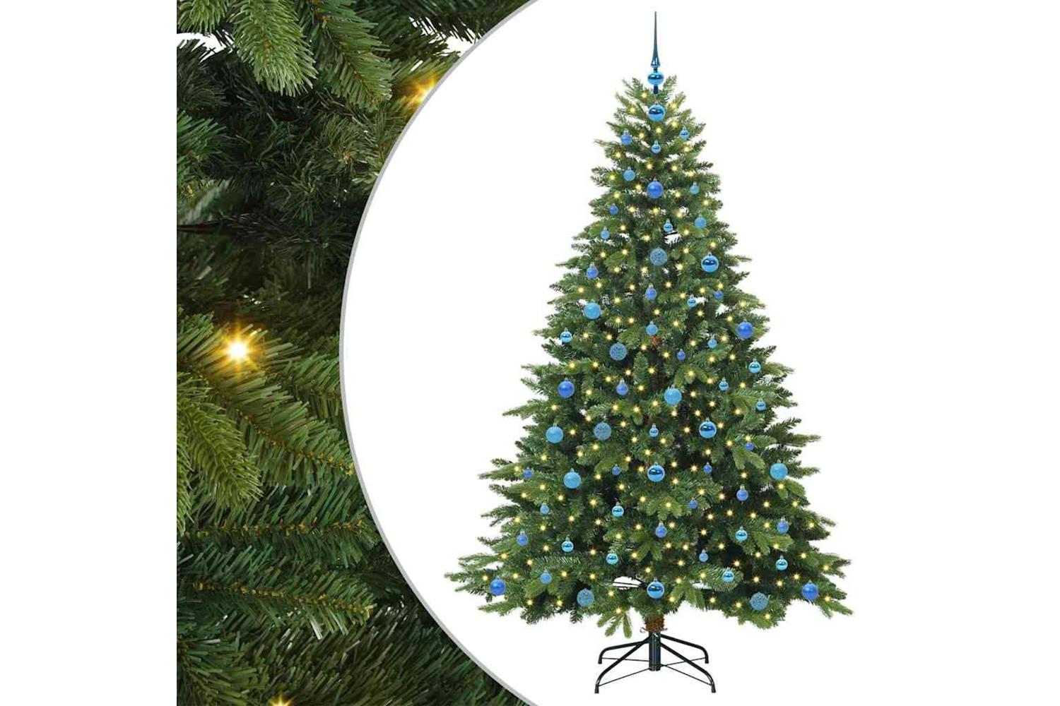 Vidaxl Artificial Christmas Tree With 300 Leds Green 210 Cm Pe And Pvc-2