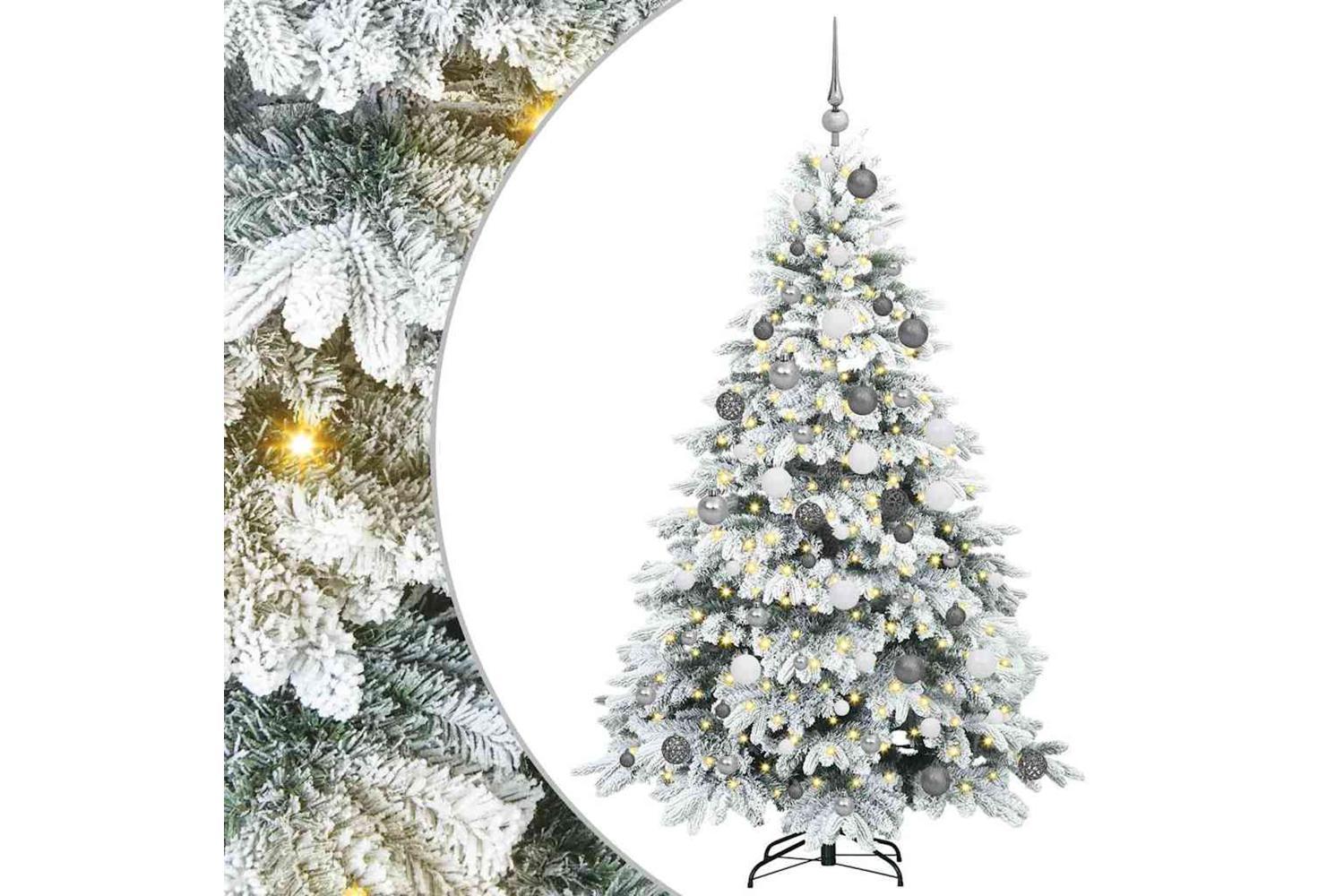 Vidaxl Artificial Christmas Tree With 300 Leds Green 180 Cm Pe And Pvc
