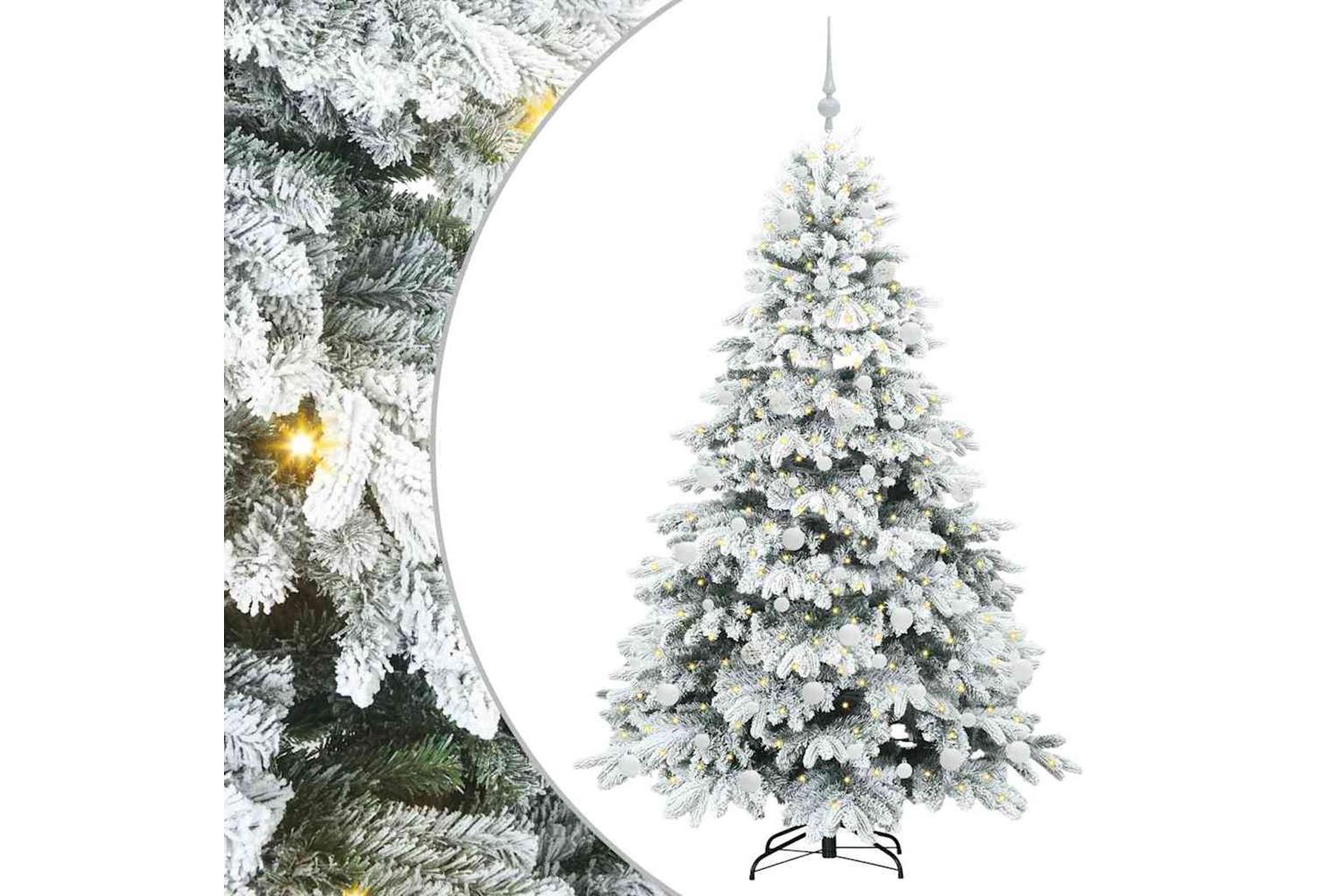 Vidaxl Artificial Christmas Tree With 300 Leds Green 180 Cm Pe And Pvc-2
