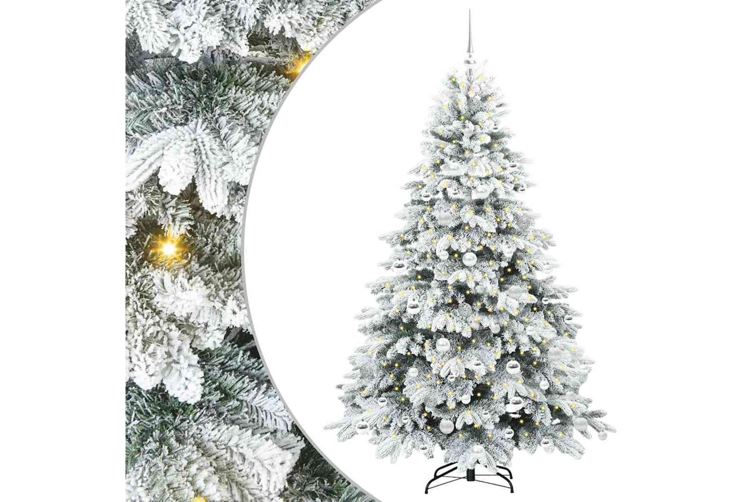 Vidaxl Artificial Christmas Tree With 300 Leds Green 180 Cm Pe And Pvc