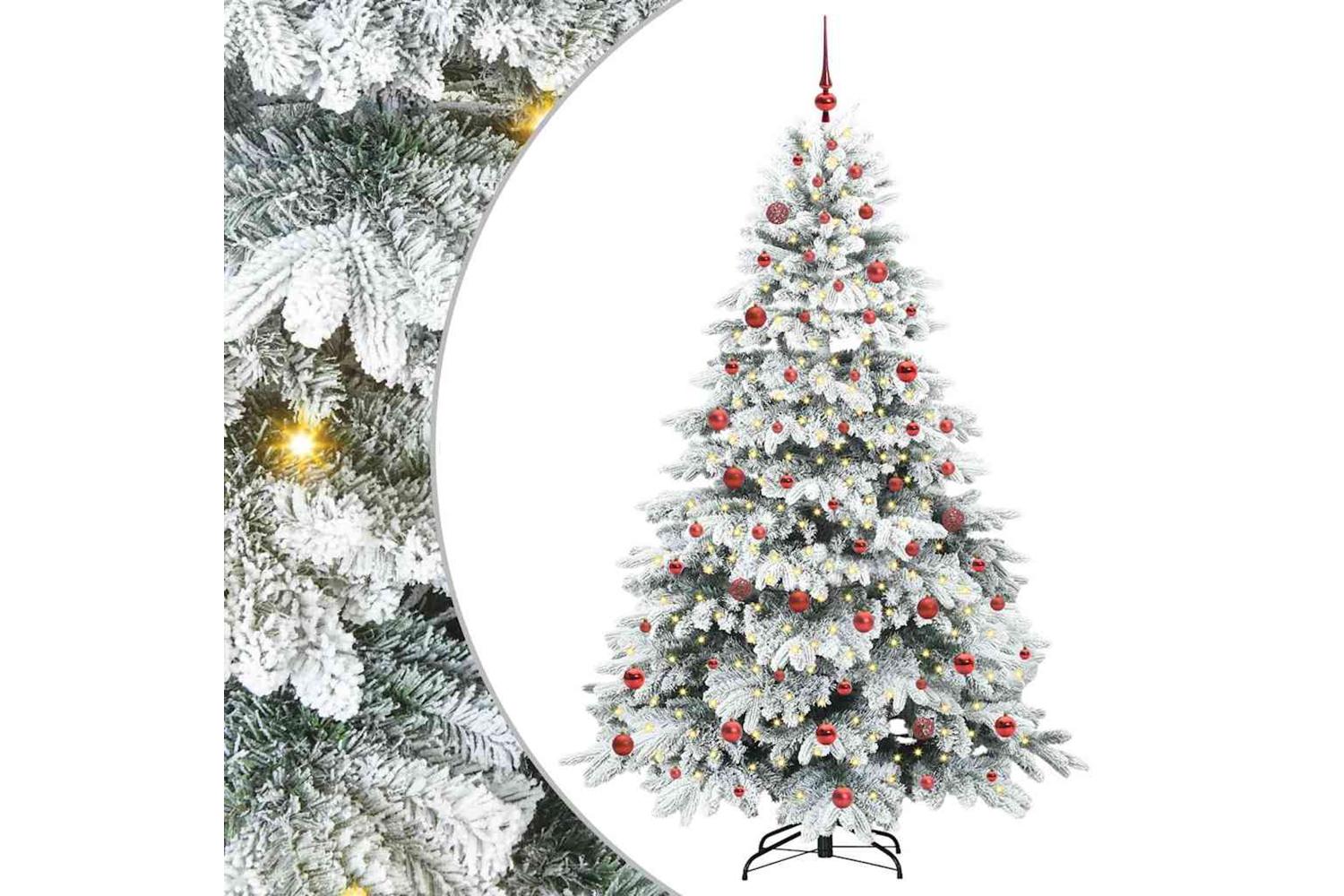 Vidaxl Artificial Christmas Tree With 300 Leds Green 210 Cm Pe And Pvc-2