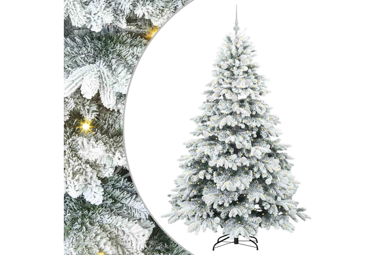 Vidaxl Artificial Christmas Tree With 300 Leds Green 210 Cm Pe And Pvc-2