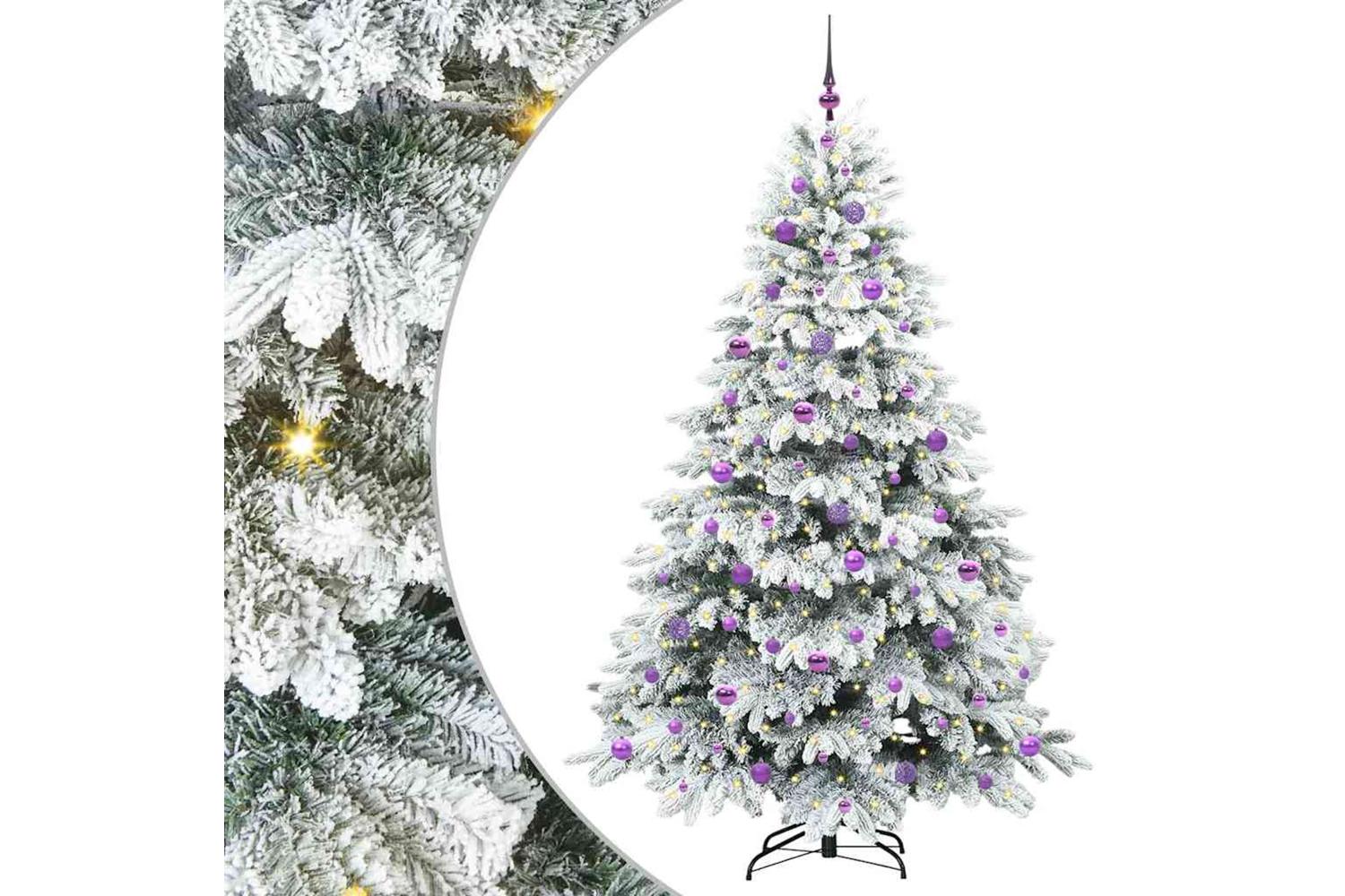 Vidaxl Artificial Christmas Tree With 300 Leds Green 210 Cm Pe And Pvc-2