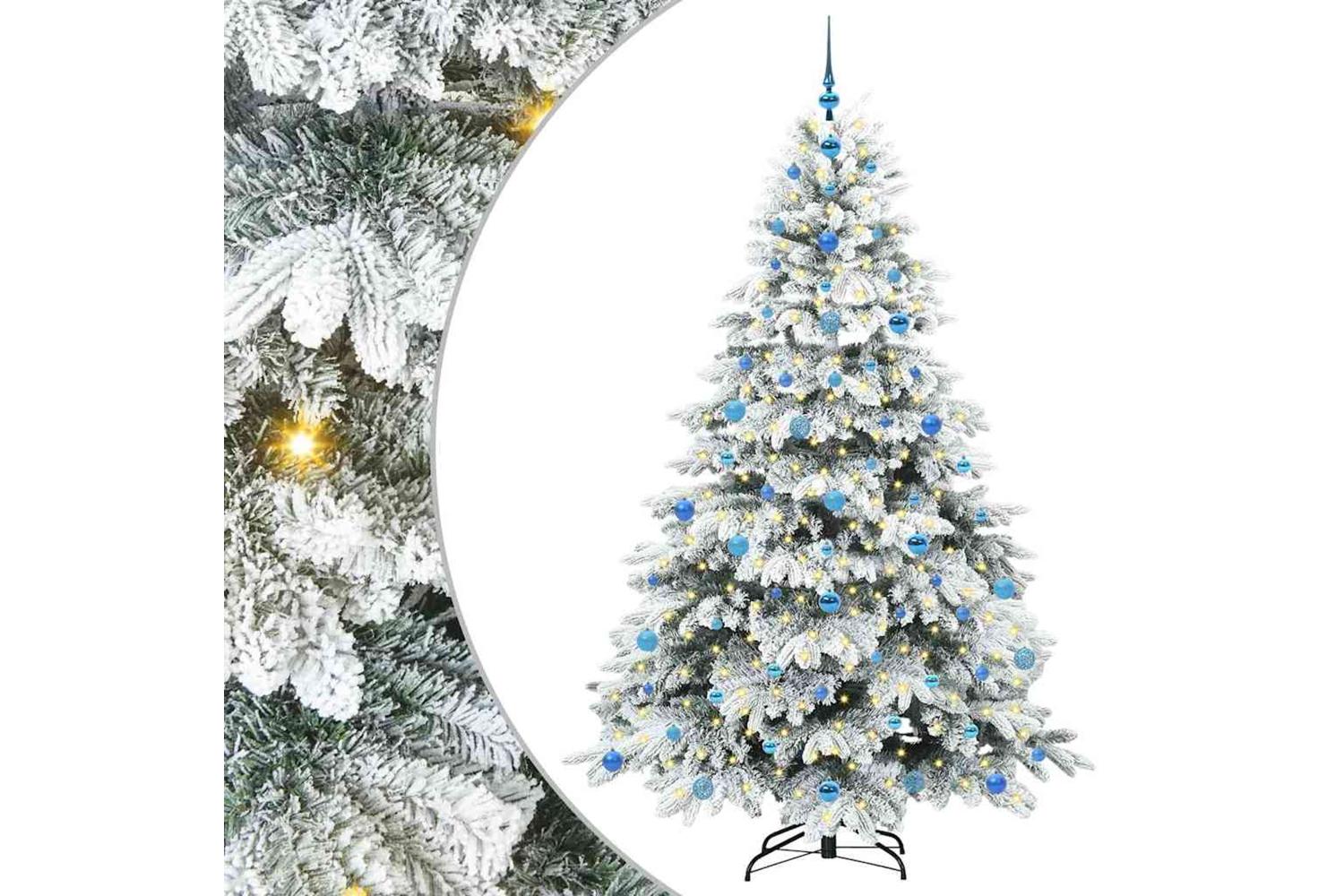 Vidaxl Artificial Christmas Tree With 300 Leds Green 210 Cm Pe And Pvc-2
