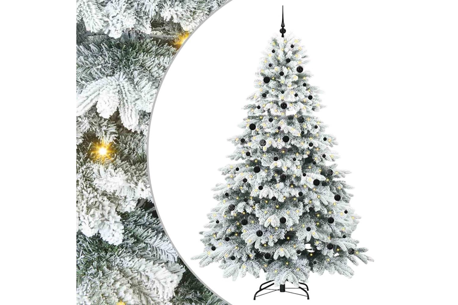 Vidaxl Artificial Christmas Tree With 300 Leds Green 240 Cm Pe And Pvc