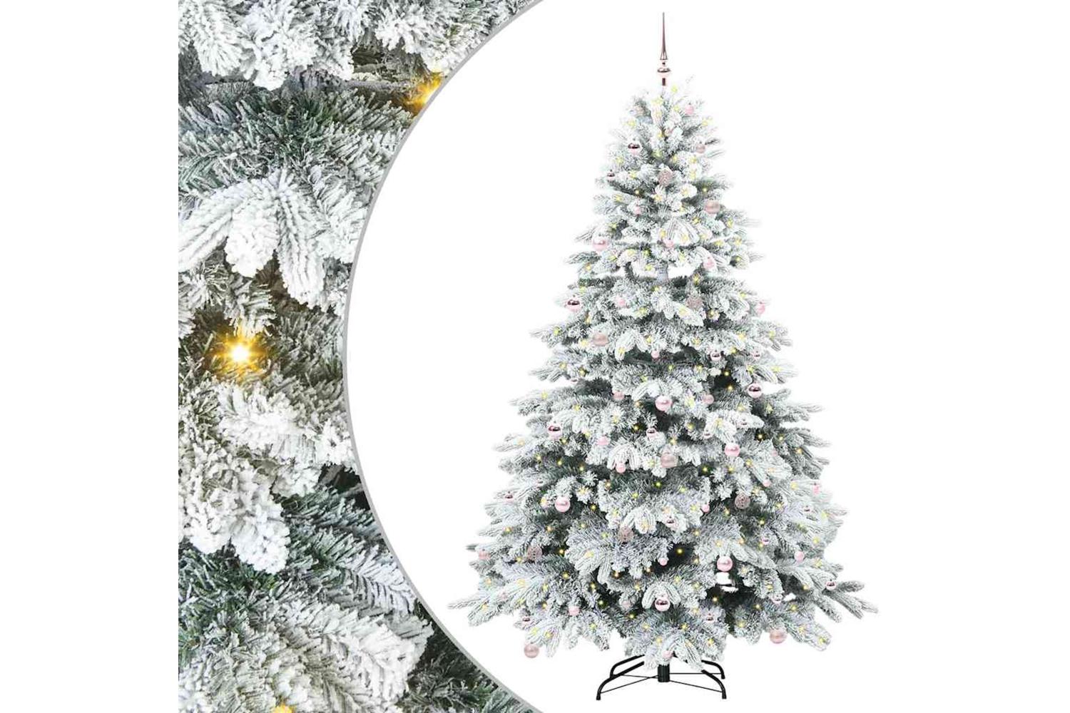 Vidaxl Artificial Christmas Tree With 300 Leds Green 240 Cm Pe And Pvc-2