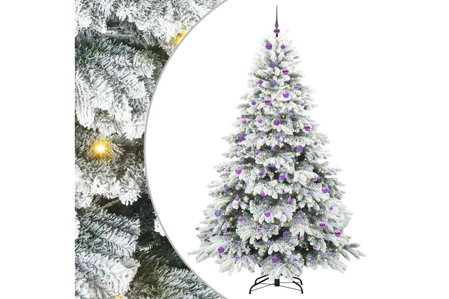 Vidaxl Artificial Christmas Tree With 300 Leds Green 240 Cm Pe And Pvc-2