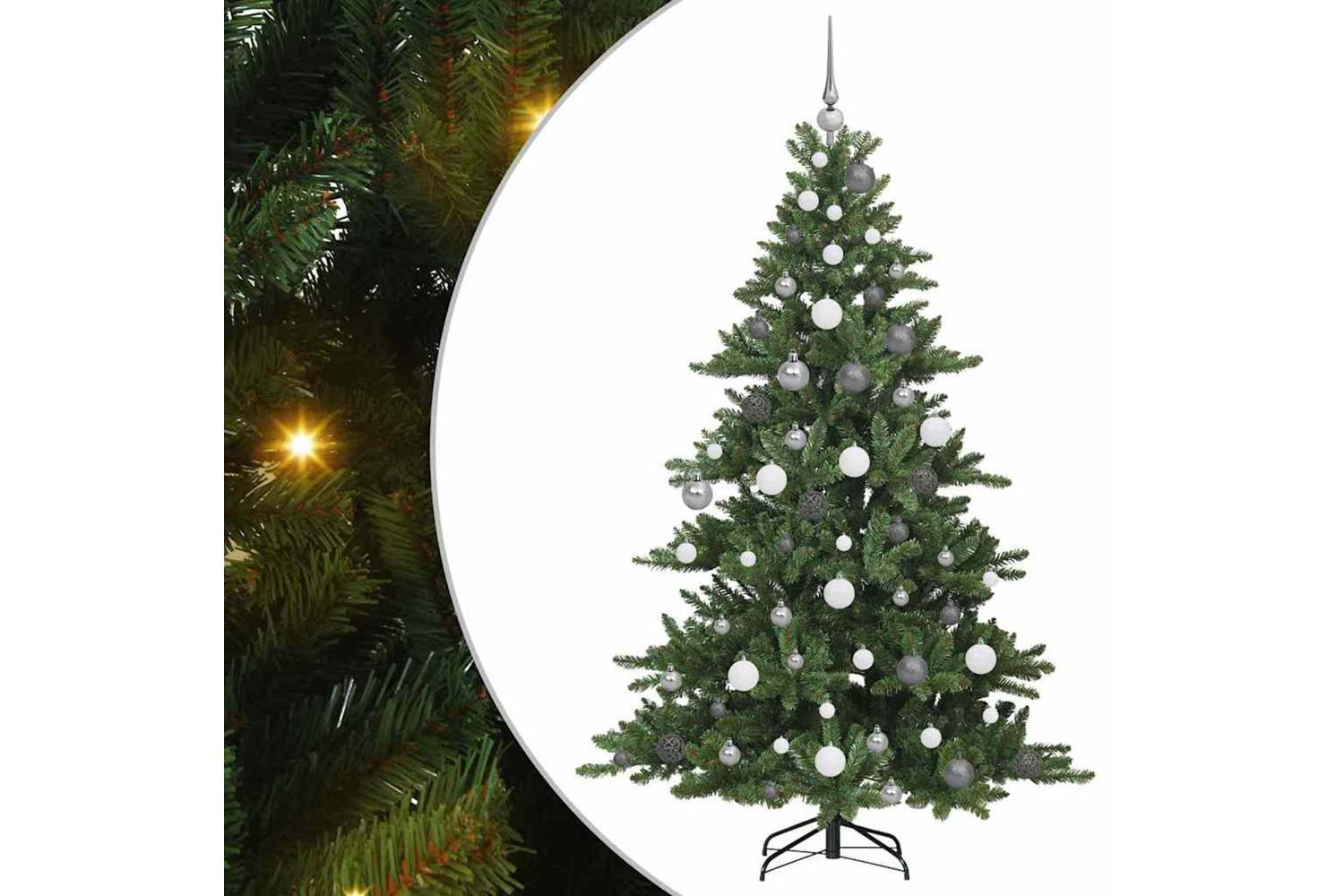 Vidaxl Artificial Hinged Christmas Tree With 300 Leds 180 Cm Pvc-2