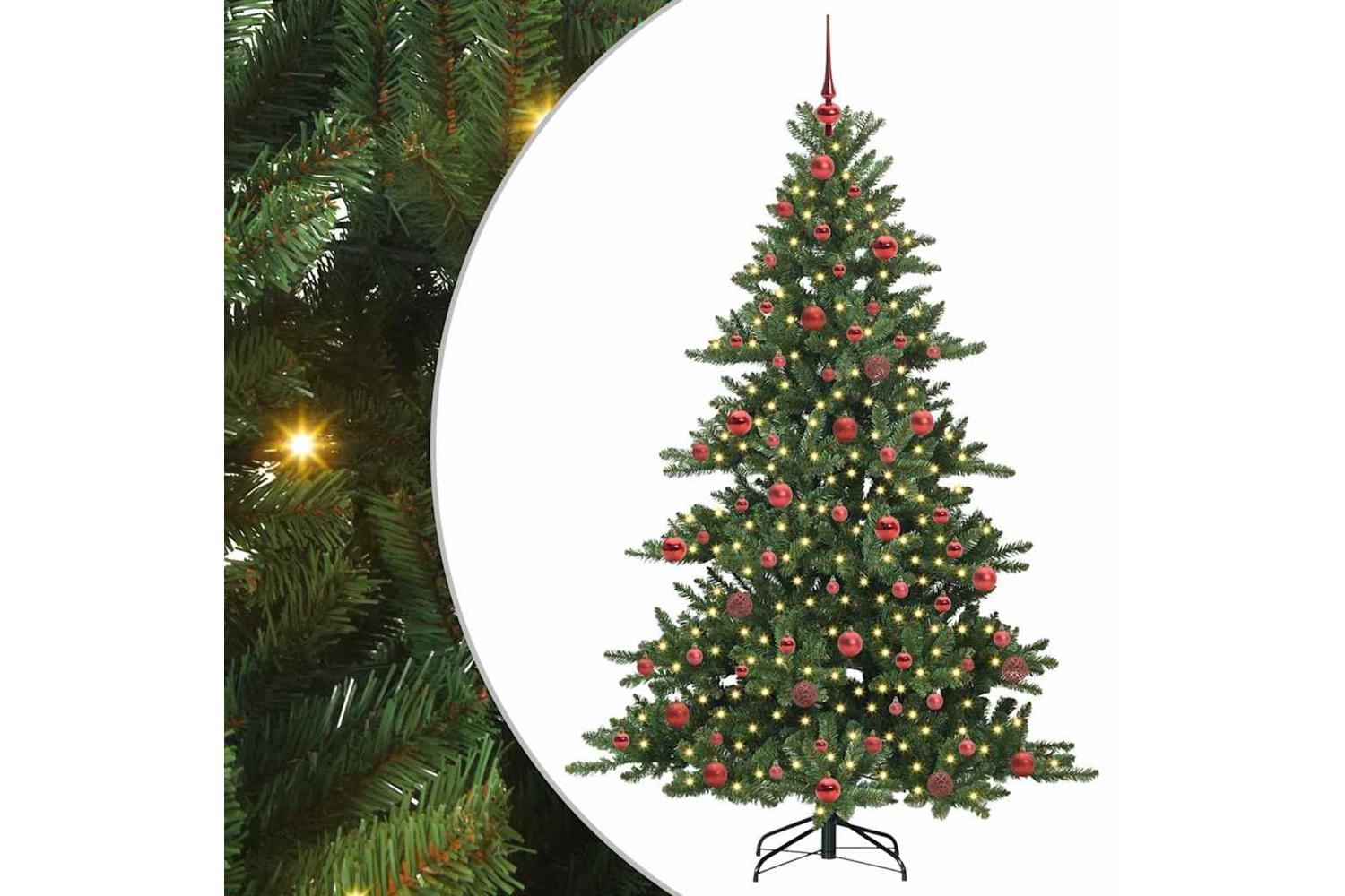 Vidaxl Artificial Hinged Christmas Tree With 300 Leds 180 Cm Pvc-2