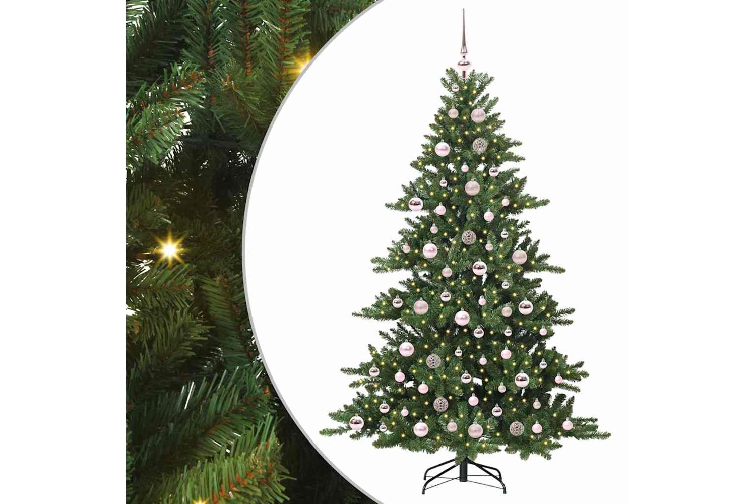 Vidaxl Artificial Hinged Christmas Tree With 300 Leds 180 Cm Pvc-2