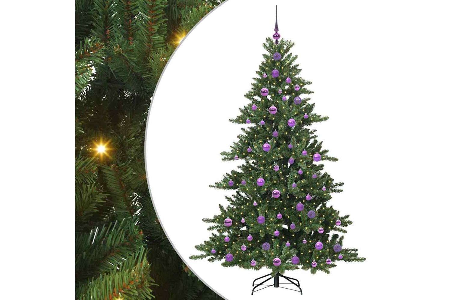 Vidaxl Artificial Hinged Christmas Tree With 300 Leds 180 Cm Pvc-2