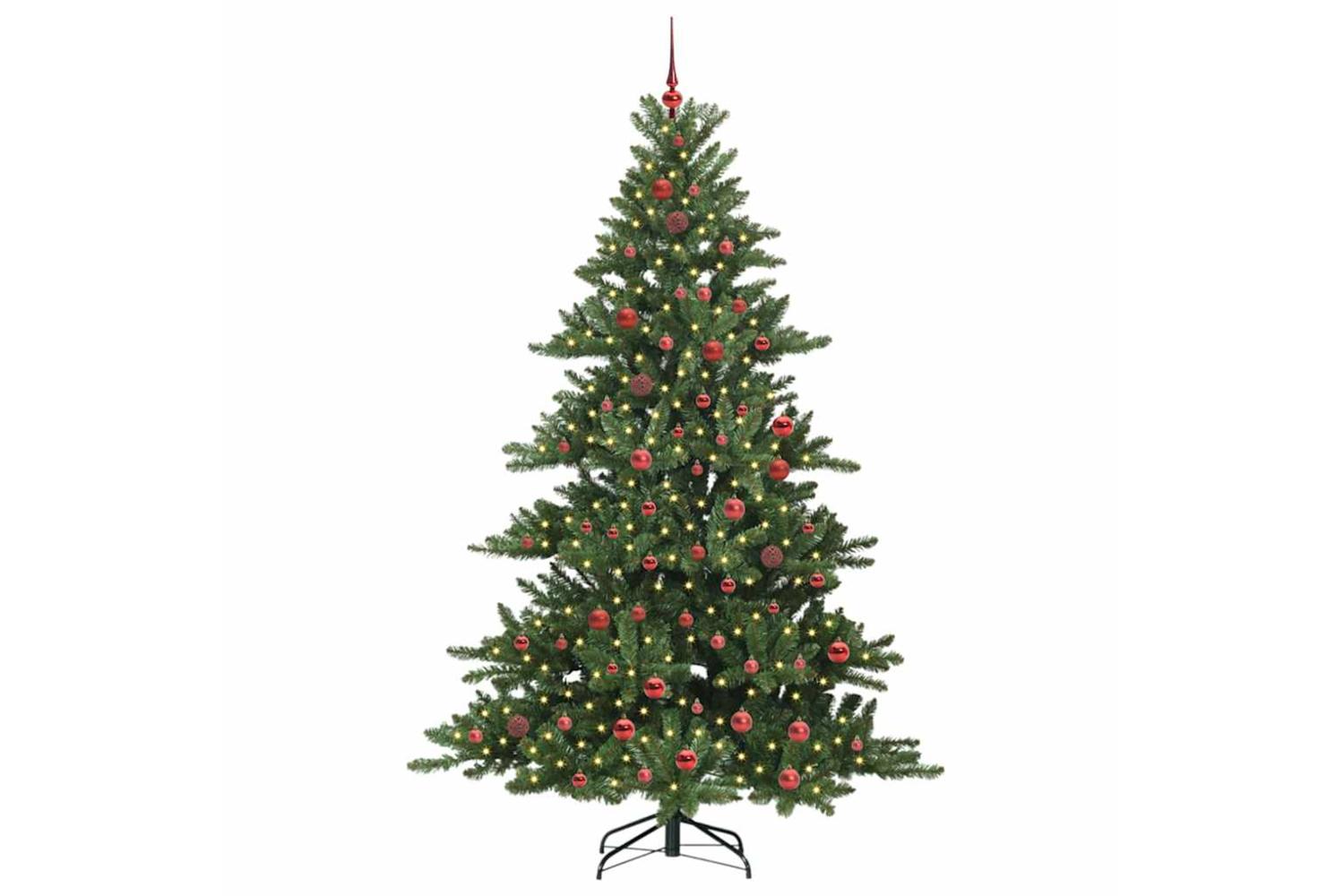 Vidaxl Artificial Hinged Christmas Tree With 300 Leds 210 Cm Pvc-3