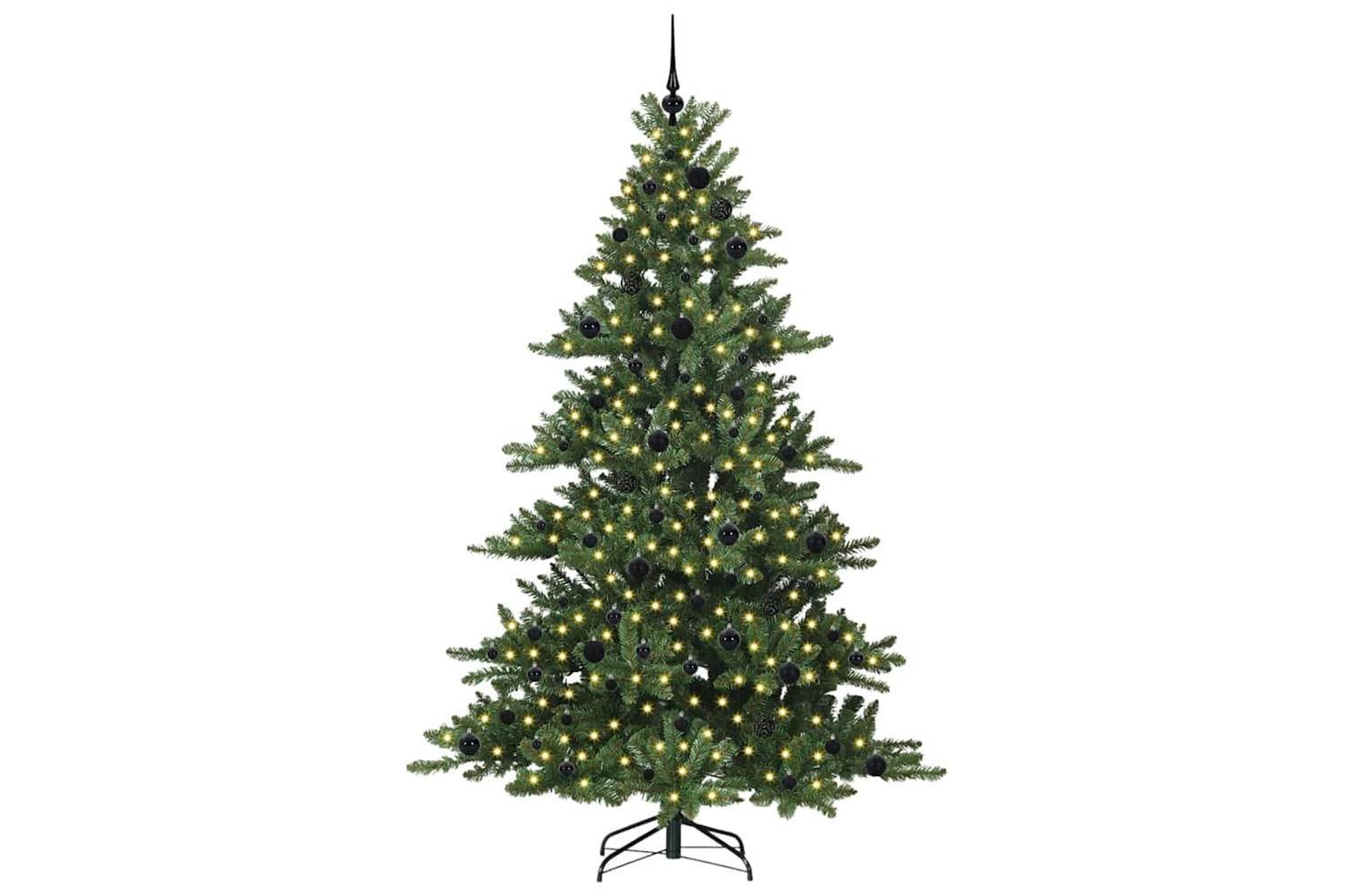 Vidaxl Artificial Hinged Christmas Tree With 300 Leds 210 Cm Pvc-2